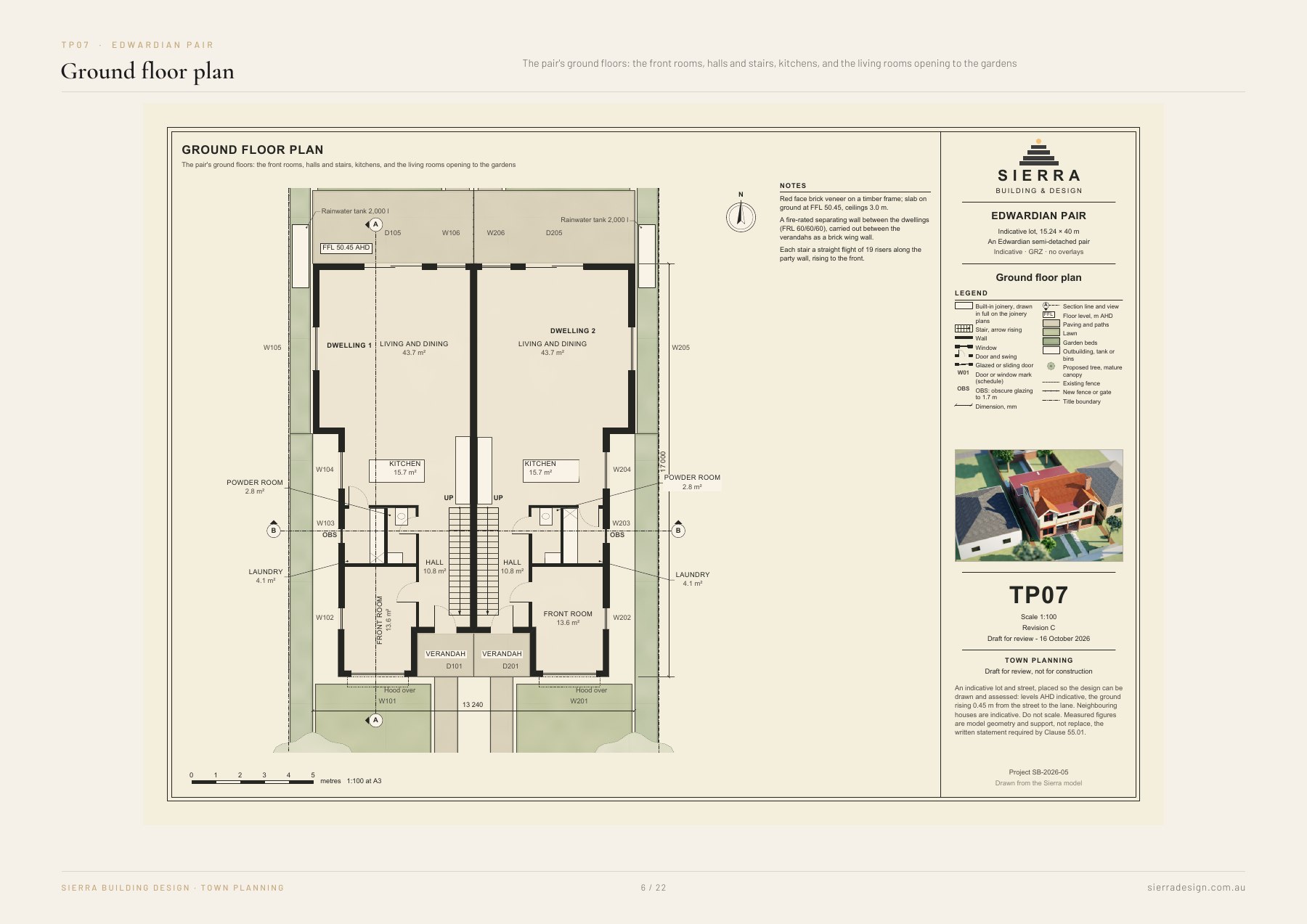 An Edwardian pair on an indicative lot: Ground floor plan