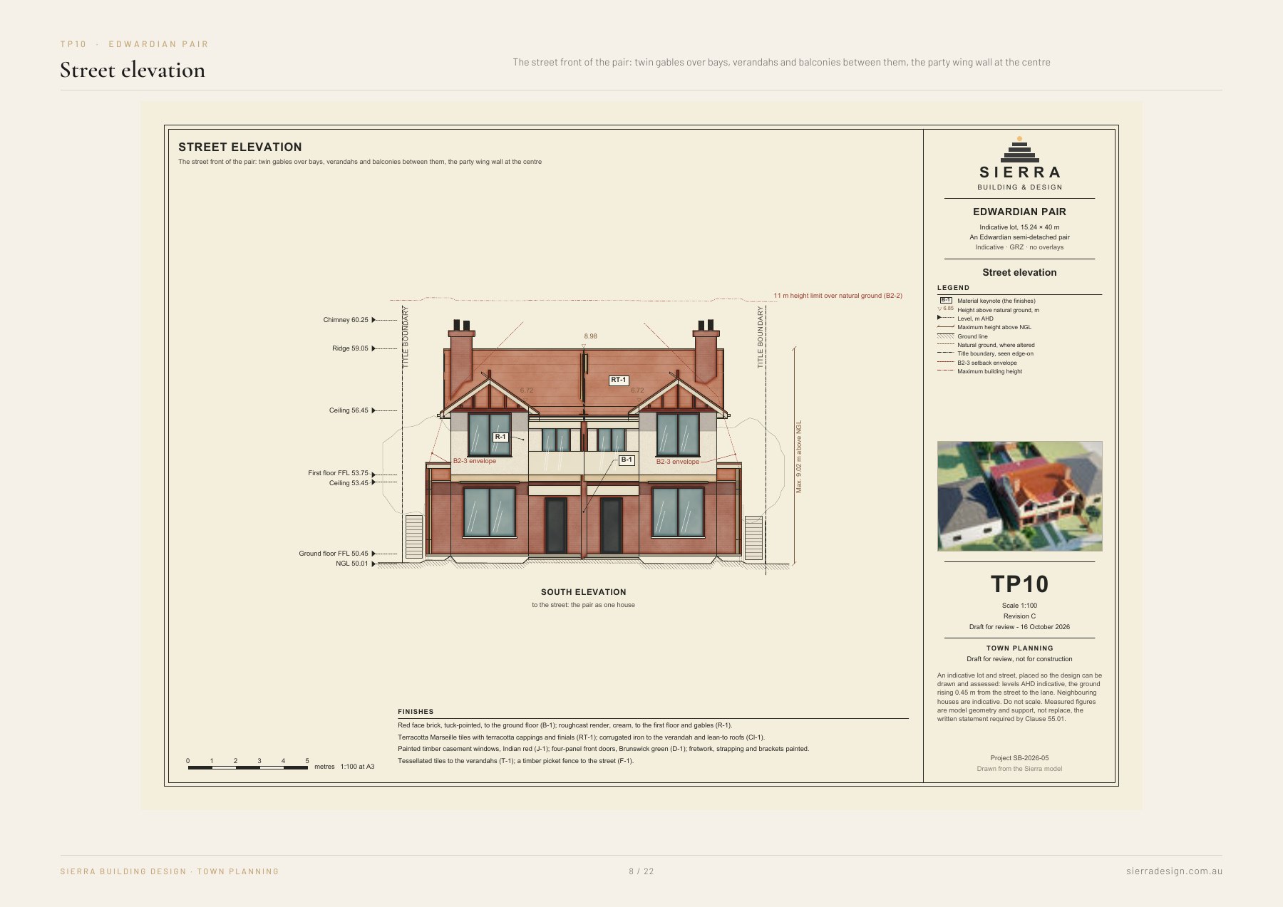 An Edwardian pair on an indicative lot: Street elevation